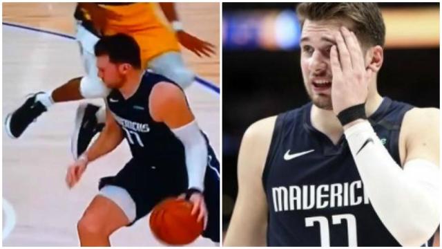 Doncic y el salvaje rodillazo que recibió en la cara