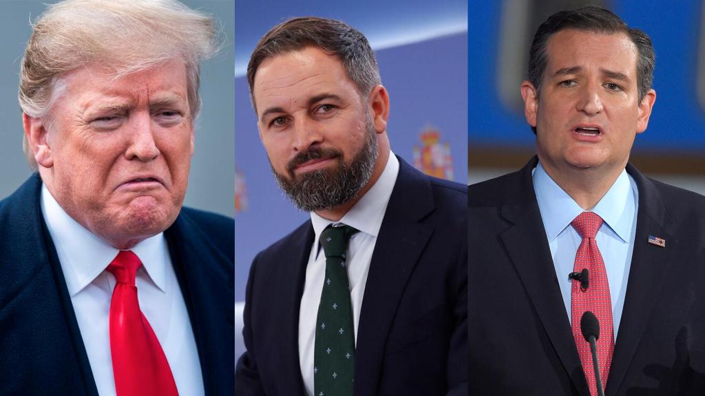 Trump, Abascal y el senador de EEUU, Ted Cruz