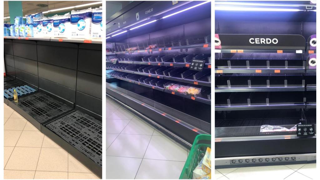 Estantes vacíos en los supermercados