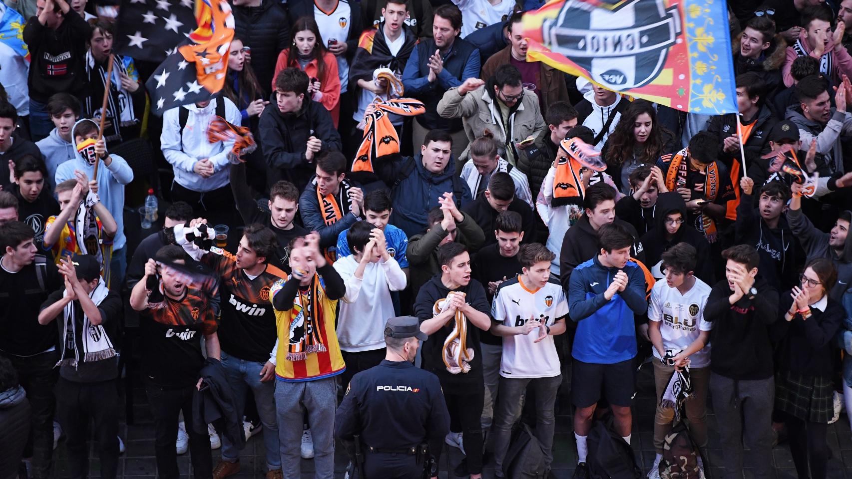 Aficionados del Valencia en Mestalla