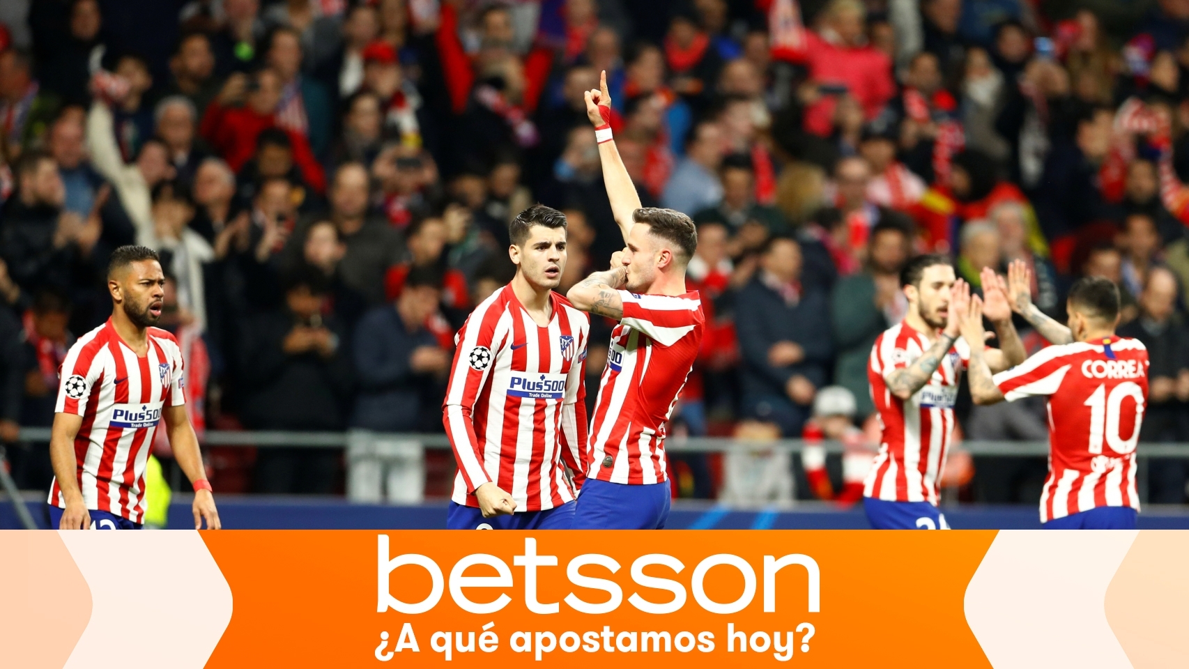 Los jugadores del Atlético de Madrid celebran un gol