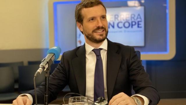 Pablo Casado, presidente del PP, en los estudios de COPE.