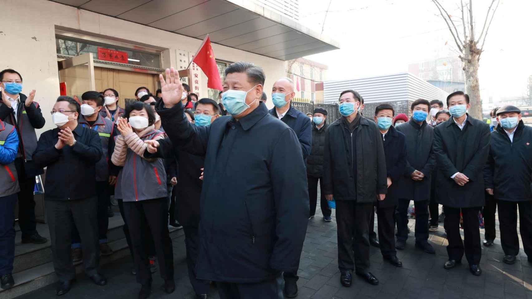 Xi Jinping, presidente de China, en su visita a Wuhan.