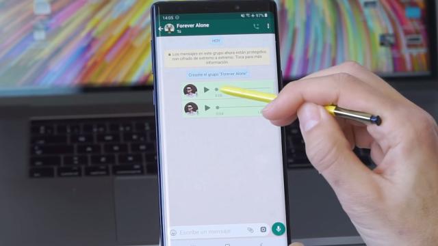 Nota de audio en WhatsApp.