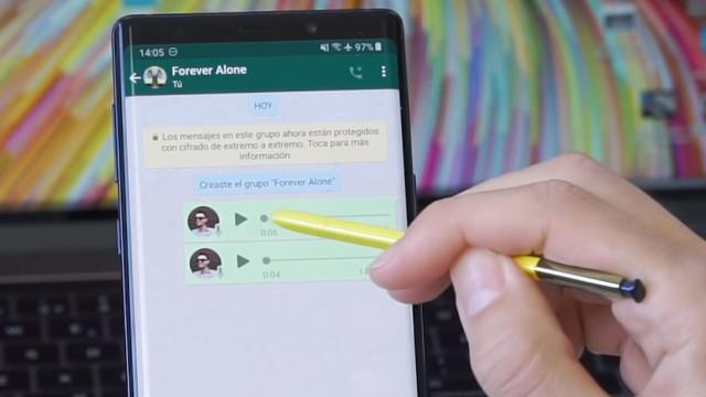Nota de audio en WhatsApp.