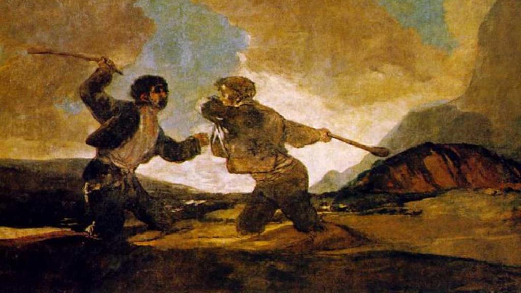 Duelo a garrotazos, 1820-1823, Francisco de Goya y Lucientes, Museo del Prado.