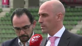 Luis Rubiales, durante la comparecencia