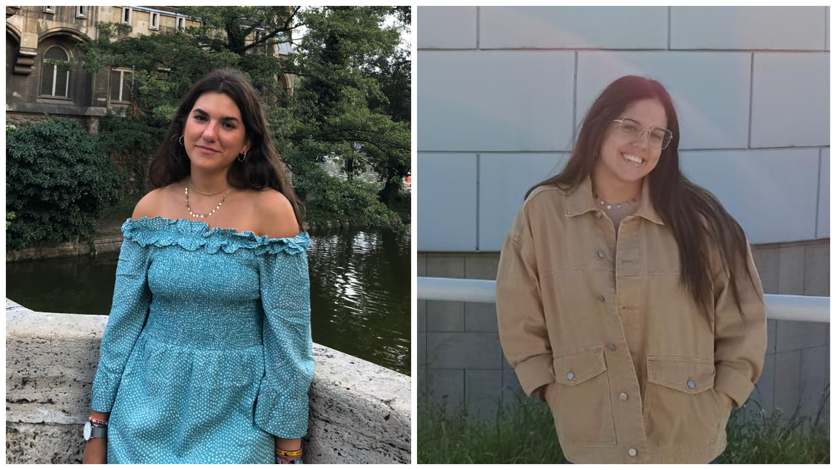 Las estudiantes de universidad, Andrea y Sandra, que se ha ofrecido para el cuidado de niños.