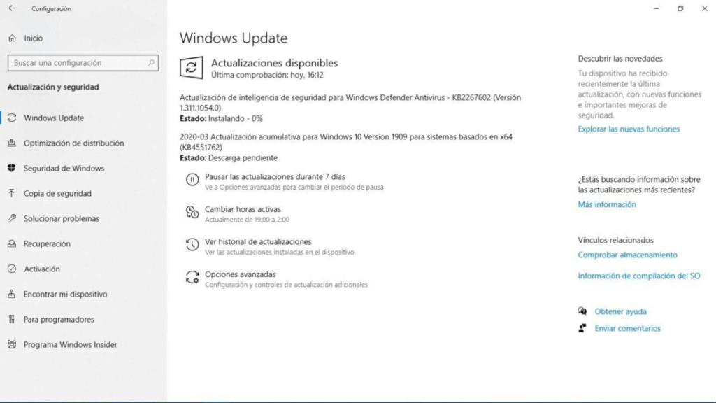 Windows Update, instalando la nueva actualización