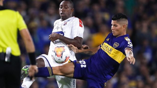 Jorman Campuzano durante un partido con Boca Juniors