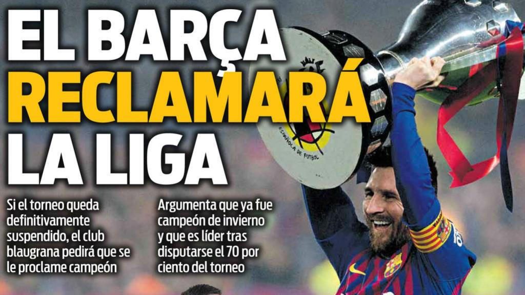 La portada del diario Sport (15/03/2020)