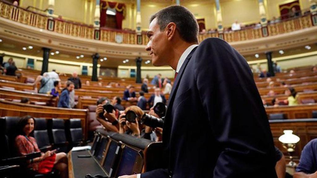 Pedro Sánchez, presidente del Gobierno, en el Congreso.