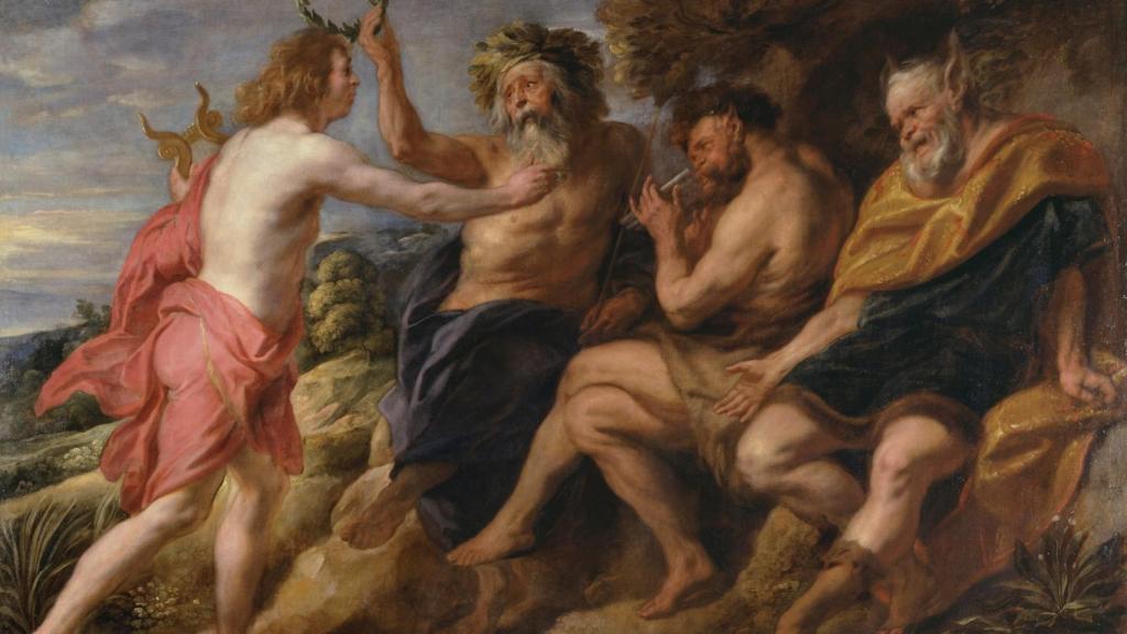 Apolo vencedor de Pan, obra de Jacques Jordaens. En el Museo del Prado.