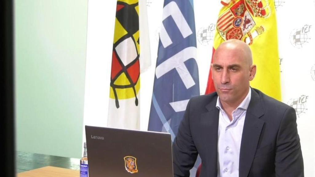 Luis Rubiales, en rueda de prensa telemática