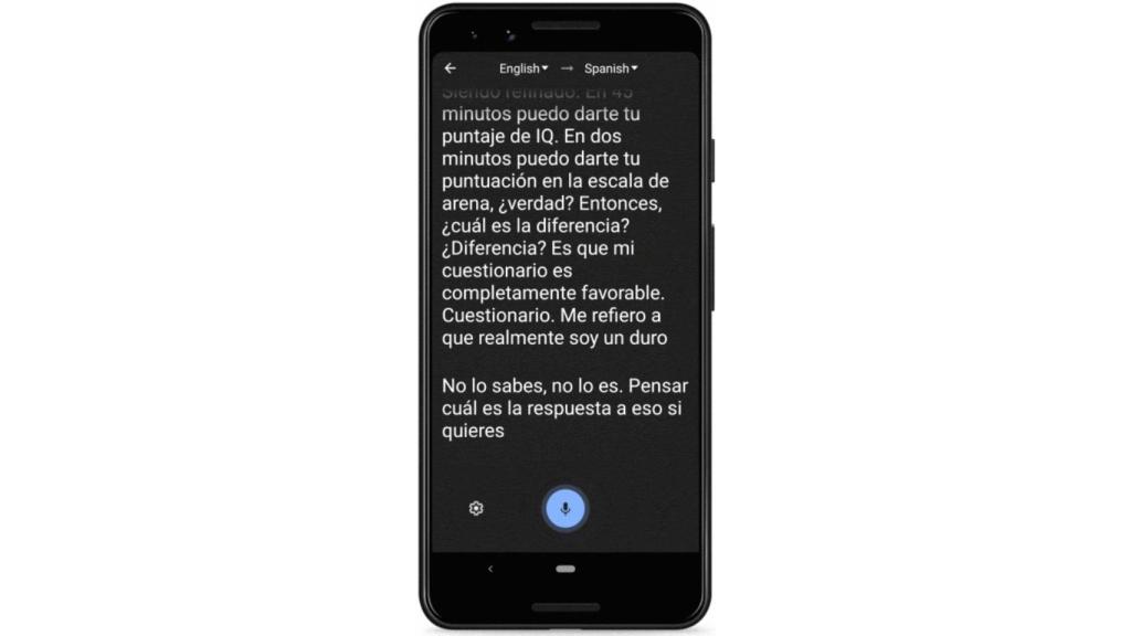 El nuevo Traductor de Google, transcribiendo una conversación