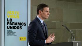 Pedro Sánchez, presidente del Gobierno, anuncia en Moncloa las medidas frente al coronavirus.