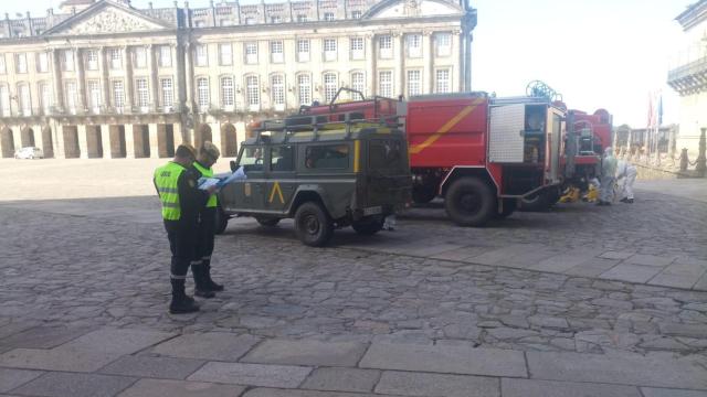 Efectivos de la UME en Santiago de Compostela.