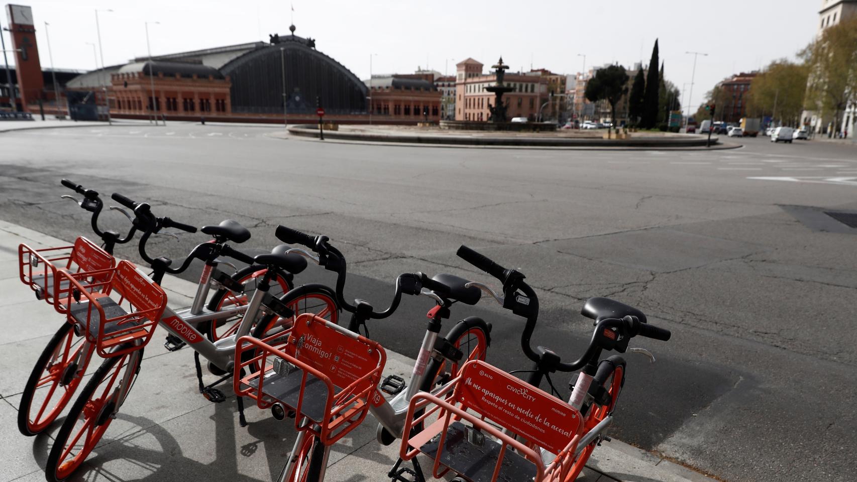 Vista de la plaza de Carlos V,  este jueves 19 de marzo, junto a la estación de Atocha.