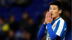 Wu Lei, durante un partido del Espanyol