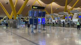 La T4 del aeropuerto de Barajas vacía.