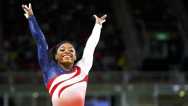 Simone Biles, durante un campeonato