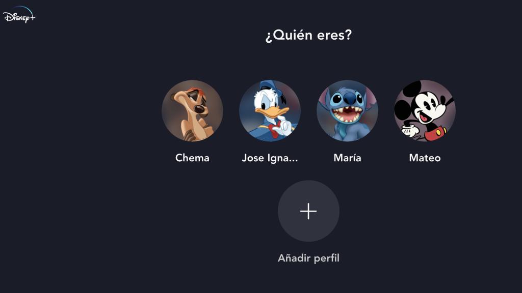 Interfaz de Disney+