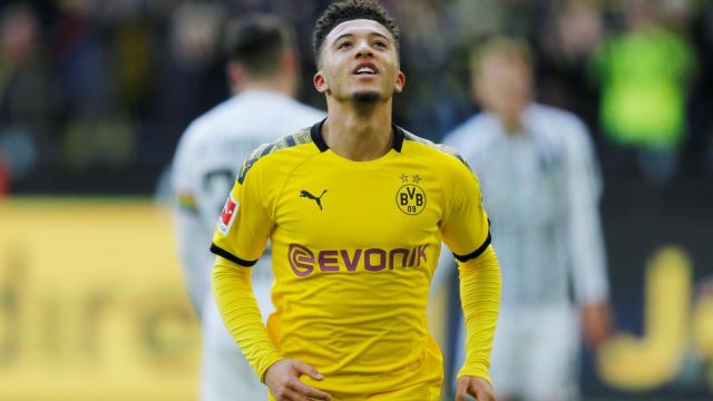 Jadon Sancho, en un partido del Borussia Dortmund