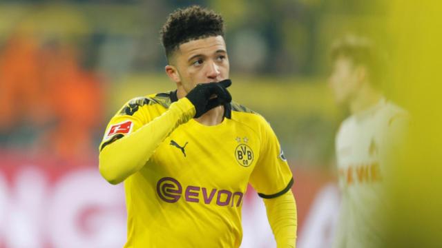 Jadon Sancho, en un partido del Borussia Dortmund