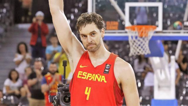 Pau Gasol, durante un partido con la selección española de baloncesto