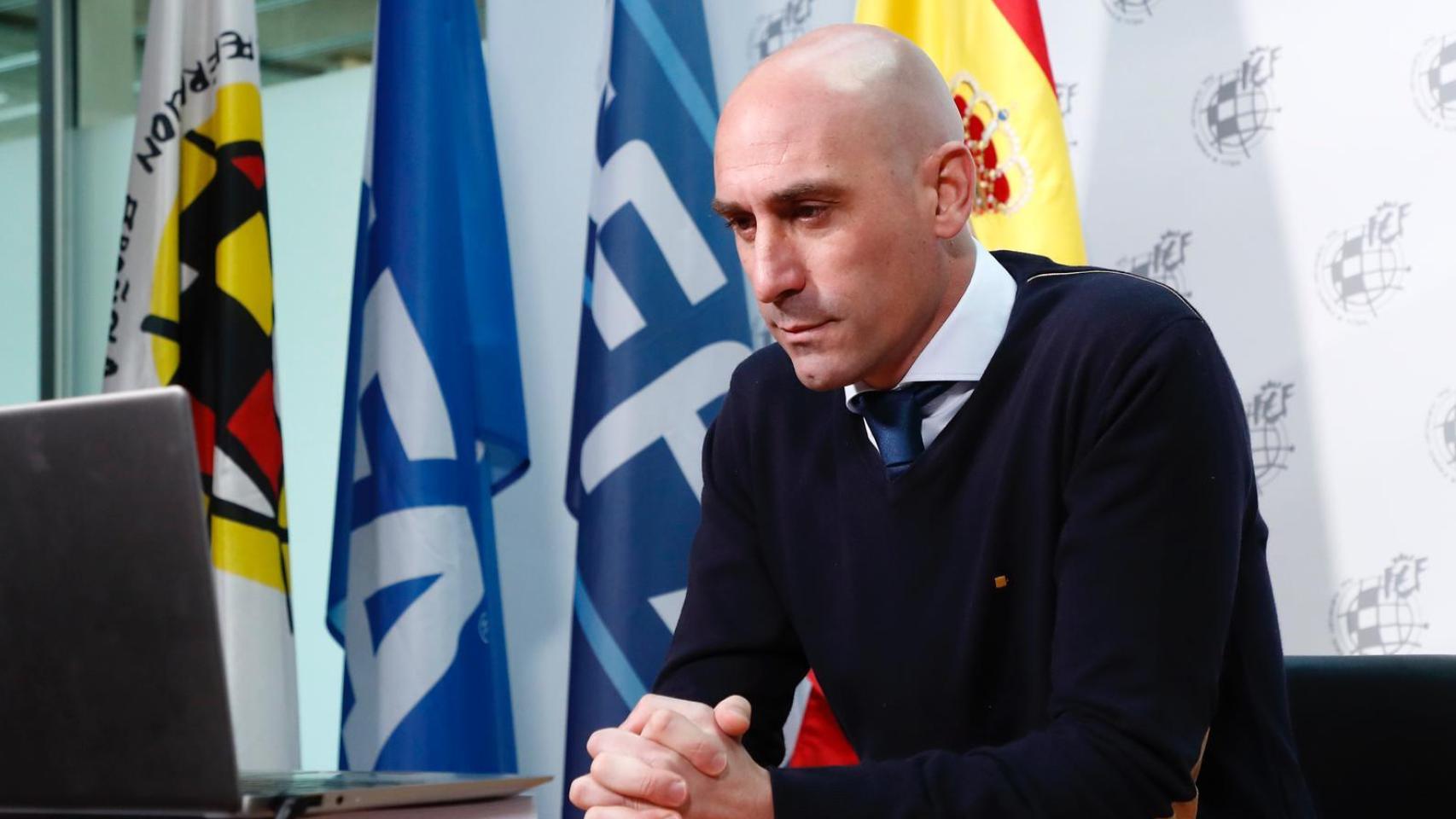 Luis Rubiales, desde la Ciudad del Fútbol de Las Rozas