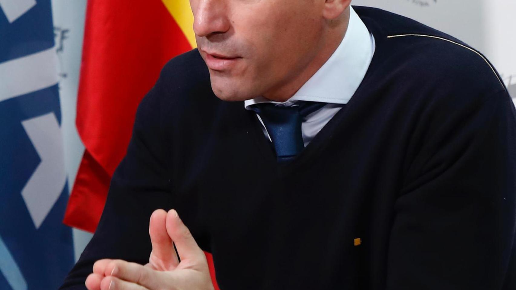 Luis Rubiales, desde la Ciudad del Fútbol de Las Rozas