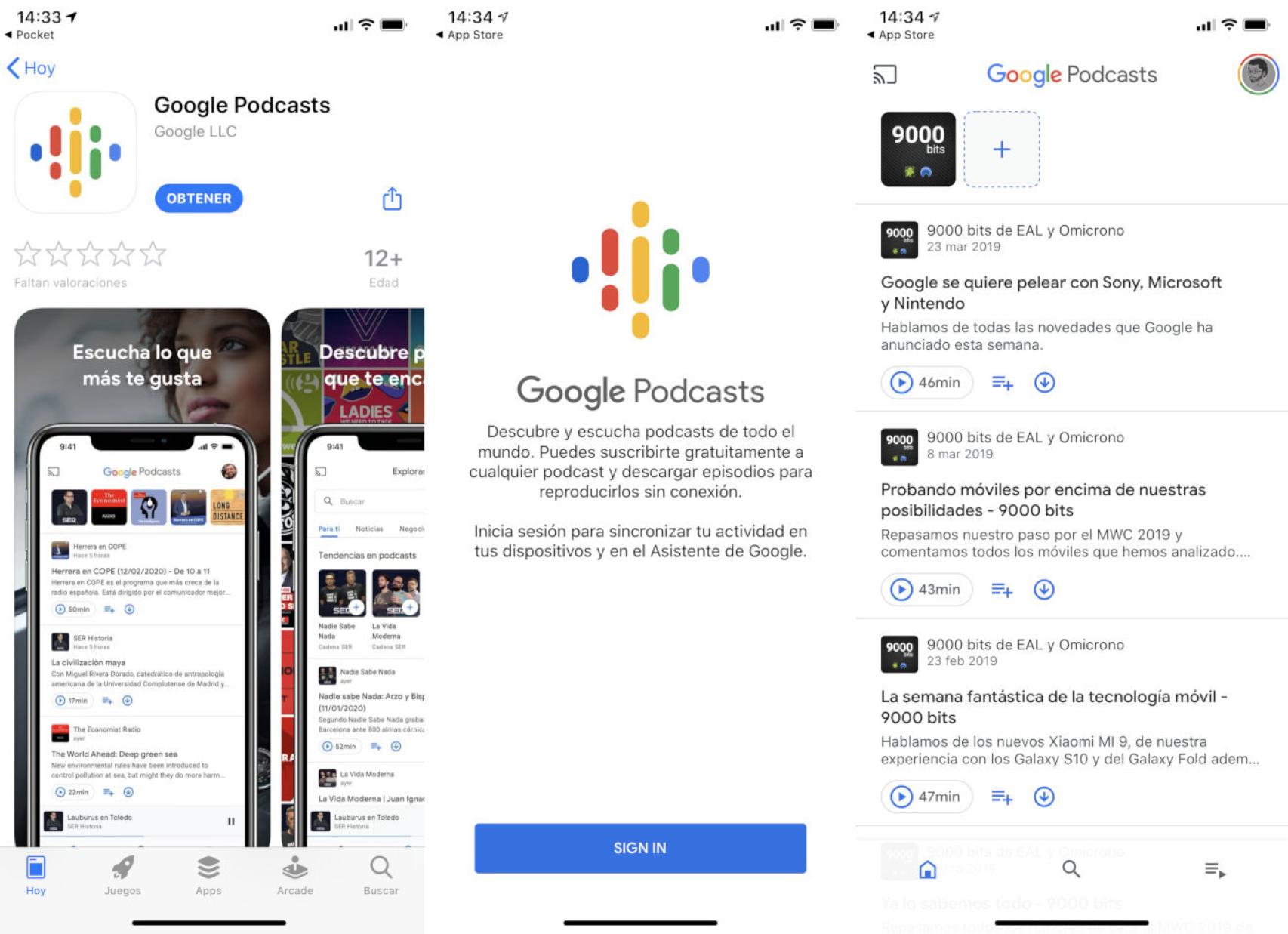 Google Podcasts para iOS