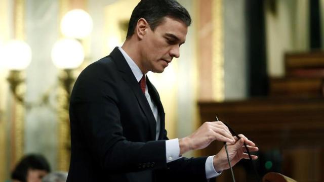 El presidente del Gobierno Pedro Sánchez durante el pleno del Congreso.