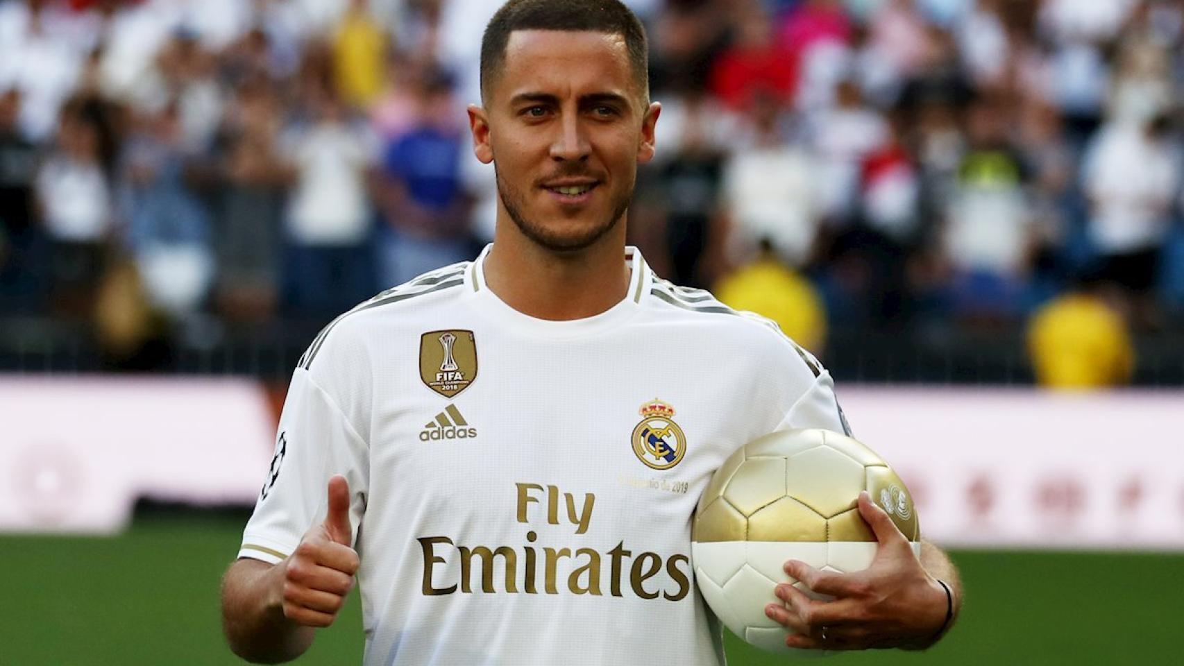 Eden Hazard, en su presentación como jugador del Real Madrid