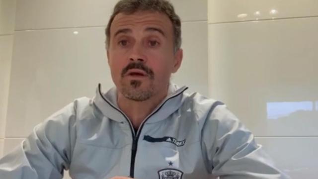 Luis Enrique, en la rueda de prensa virtual con aficionados