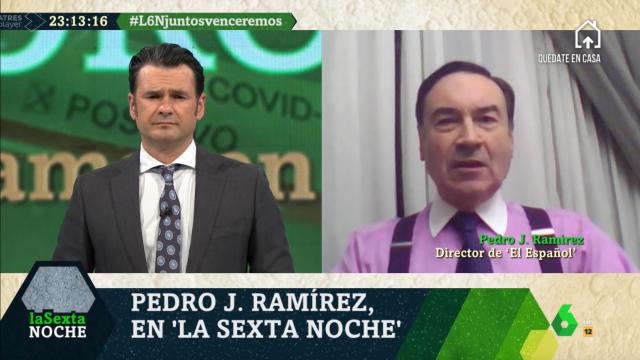 Pedro J. Ramírez, director de EL ESPAÑOL, durante su intervención en el programa 'laSexta Noche'.