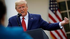 Donald Trump, durante la conferencia de prensa en el jardín de las rosas de la Casa Blanca.