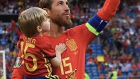 Sergio Ramos, con la camiseta de la Selección