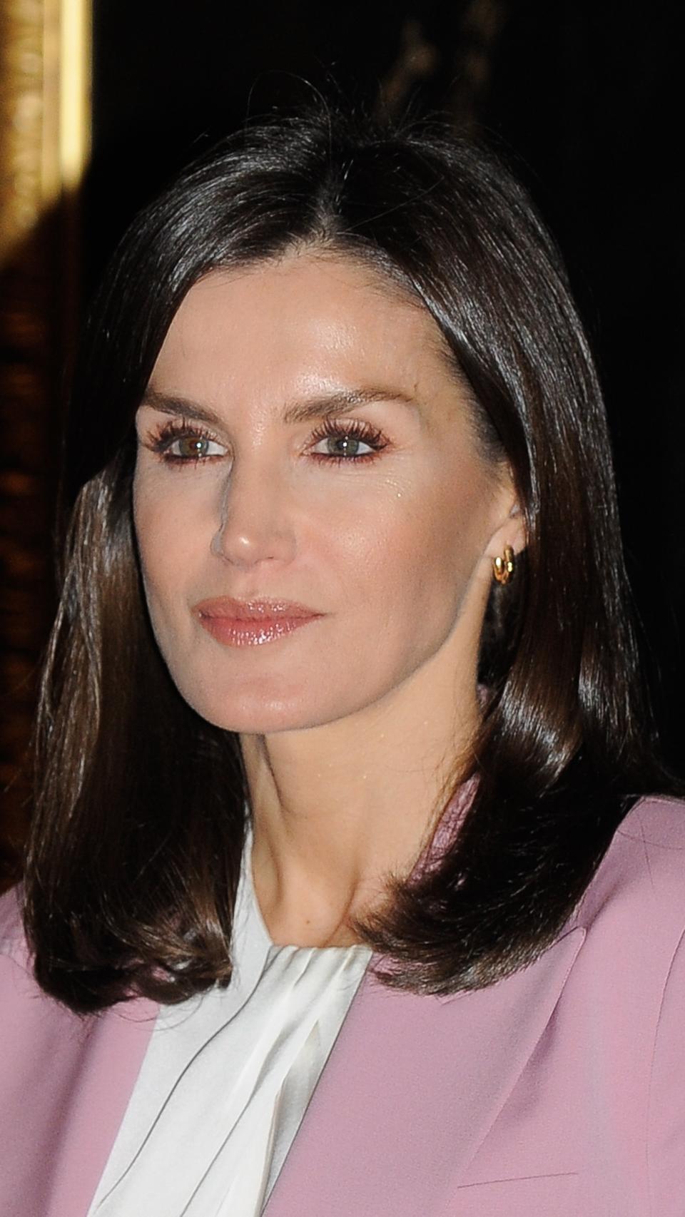 Letizia durante su visita a El Prado en diciembre de 2019, con un maquillaje con tonos rojizos.