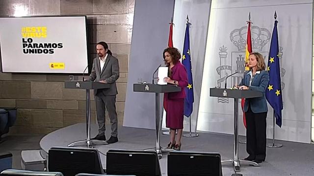 Iglesias, Montero y Calviño, hoy en Moncloa