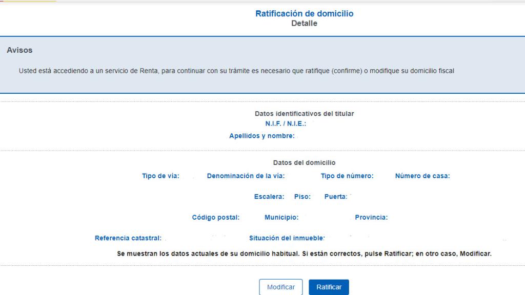 Paso 5: Ratificar domicilio fiscal