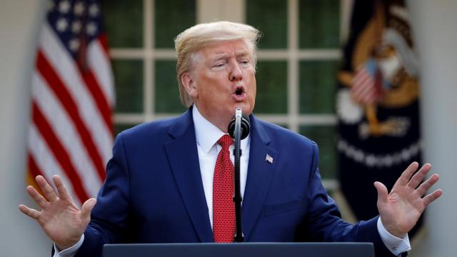 Donald Trump en una rueda de prensa en la Casa Blanca.