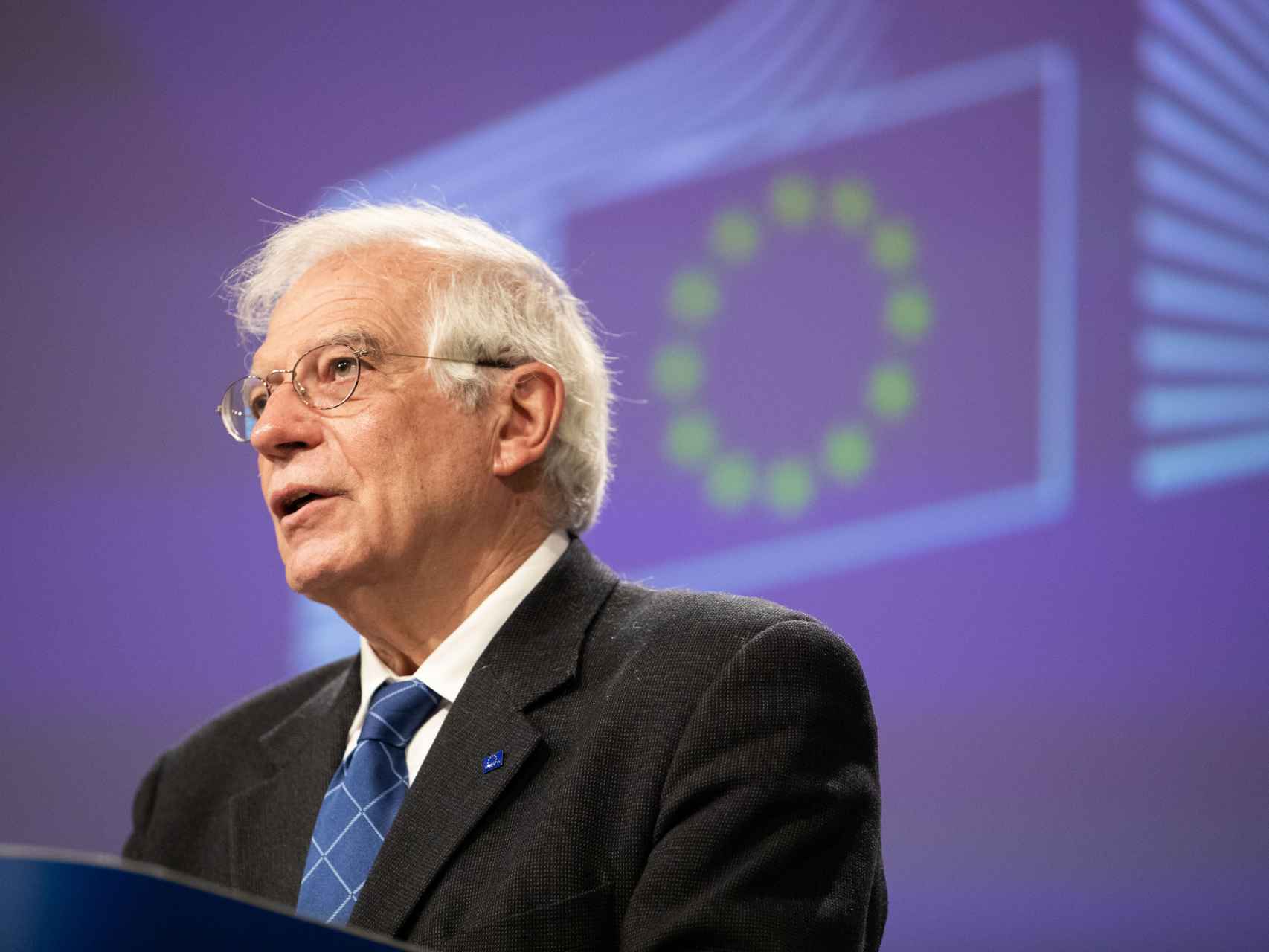 El jefe de la diplomacia de la UE, Josep Borrell, durante su rueda de prensa de este martes
