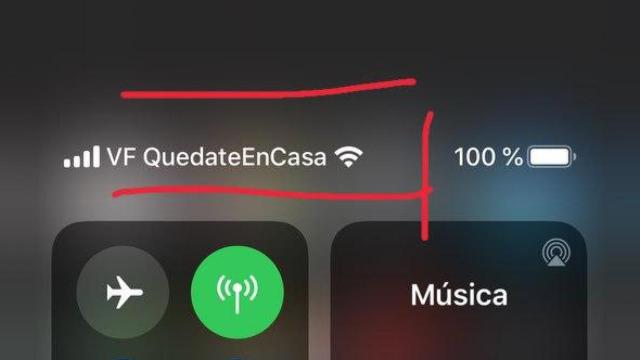 Mensaje de Vodafone.