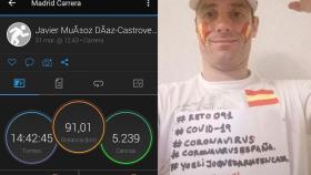 El coruñés Javier Castroverde corre 91 kilómetros en su casa en honor a la Policía