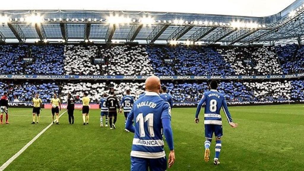 Víctor Mollejo, en Riazor