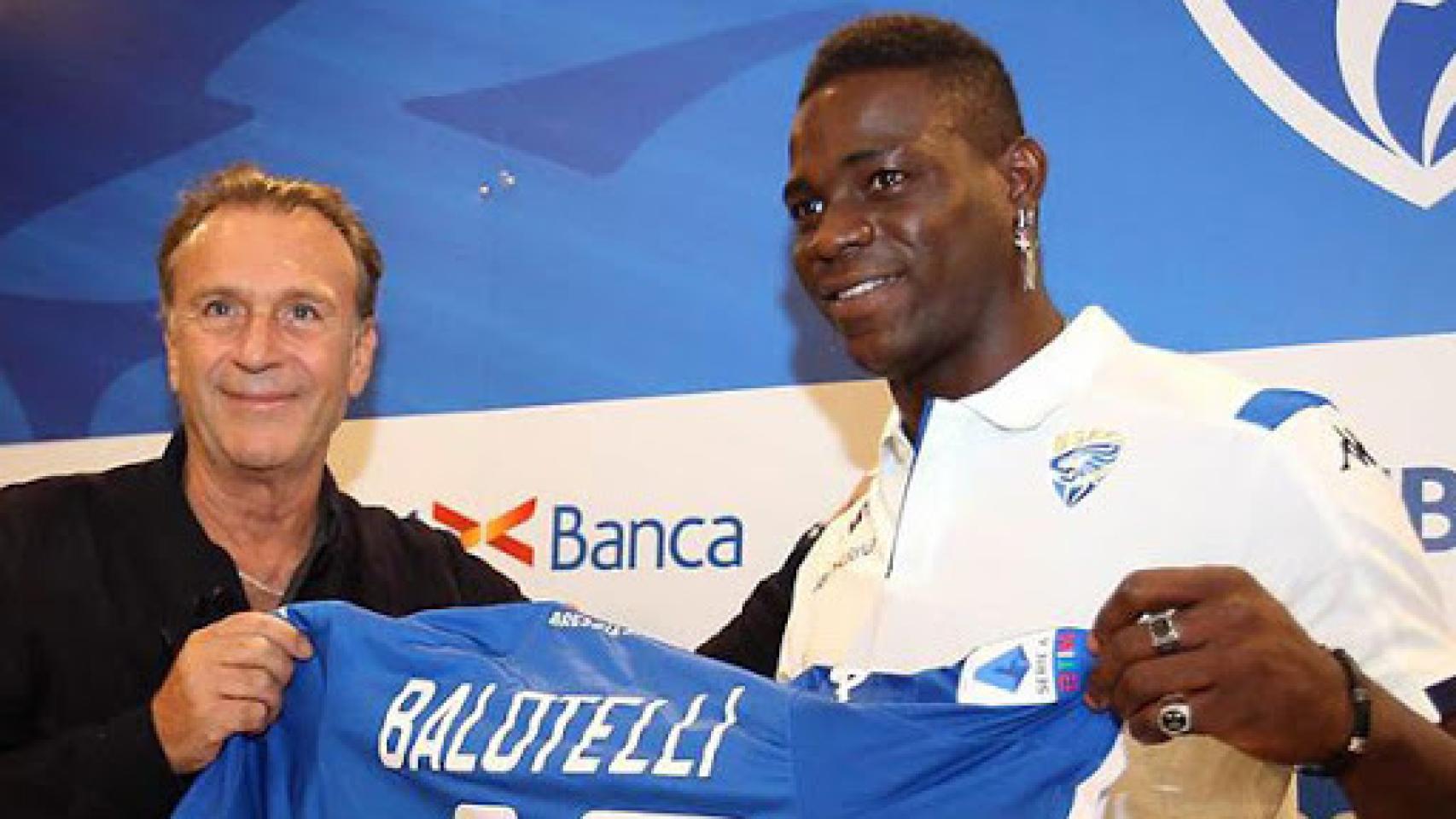 Mario Balotelli, en su presentación con el Brescia