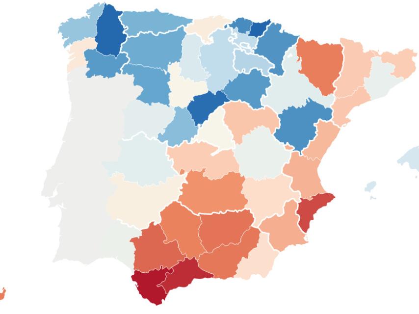 Mapa del empleo en marzo.