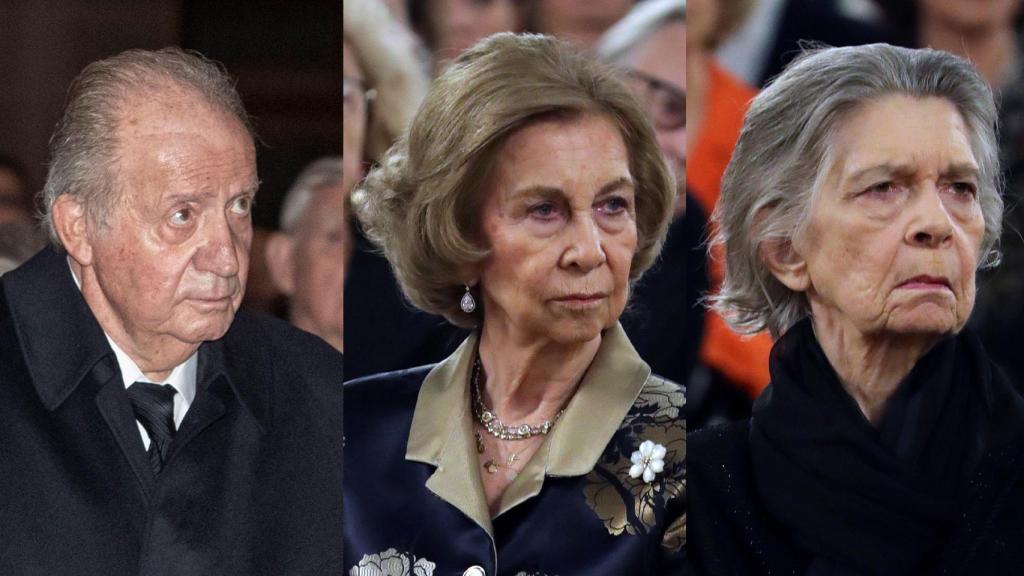 Juan Carlos I, la reina Sofía y su hermana, Irene de Grecia.