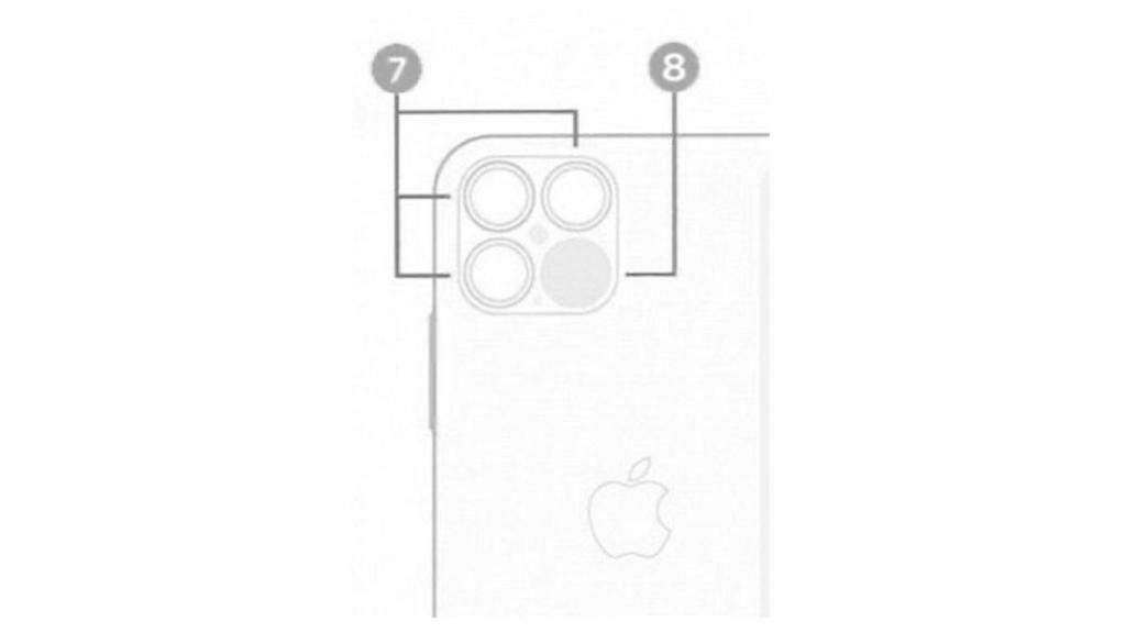 Sensor lidar en un supuesto iPhone 12.